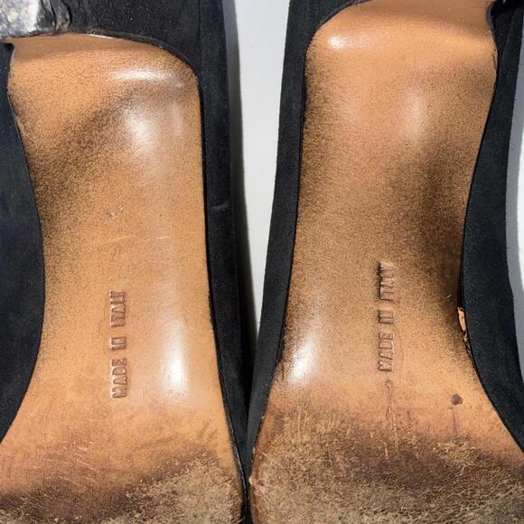 Vintage Salvatore Ferragamo Old Money Classic Career Black Velvet Pumps Heels 8B - Picture 12 of 15